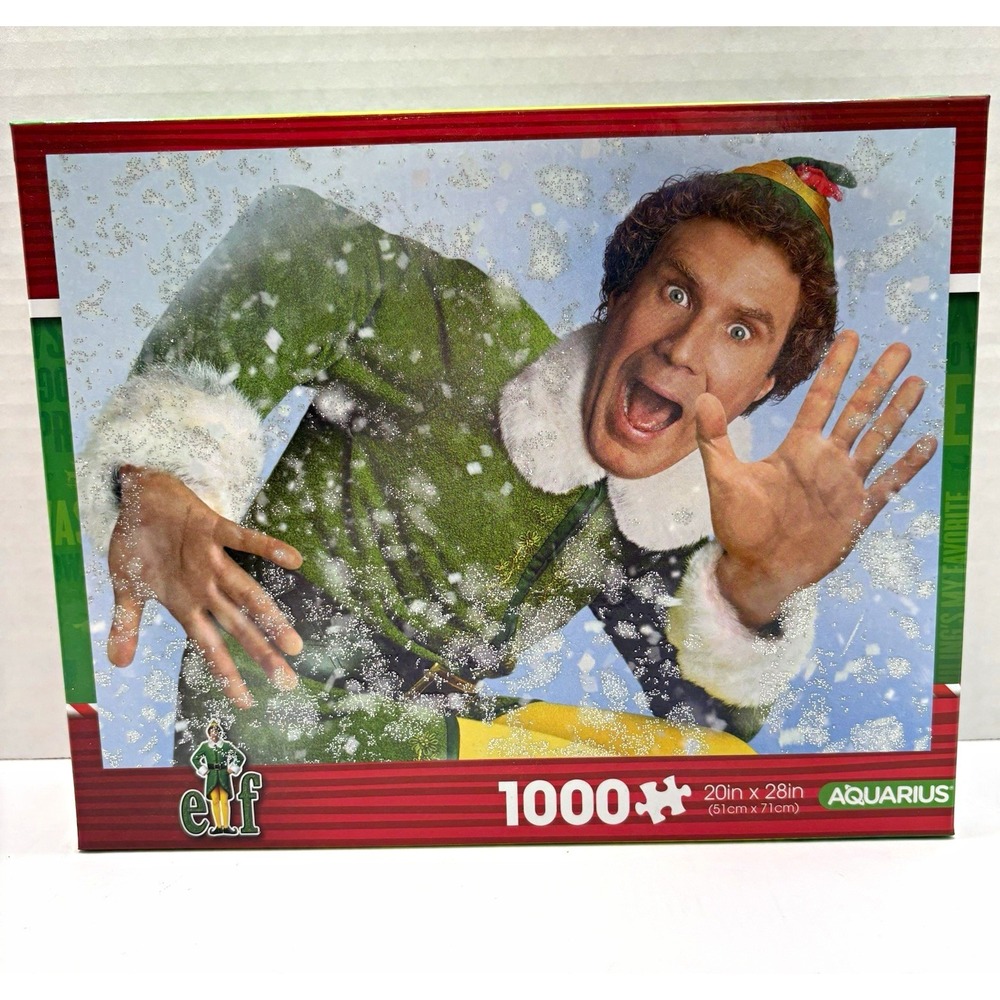 Aquarius Buddy the Elf Christmas 1000-pc Glitter Jigsaw Puzzle 20x28 65573